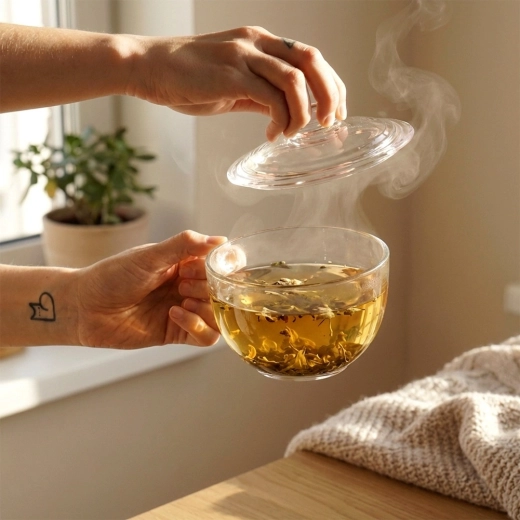 Udržanie teploty a arómy vďaka sklenenému viečku