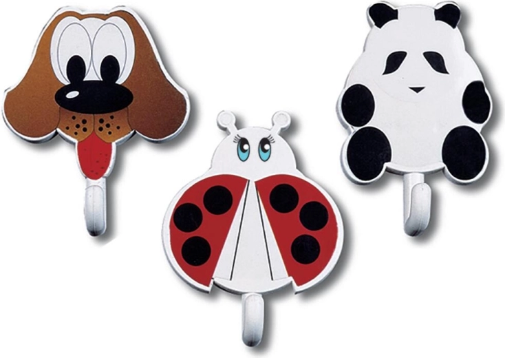 Samolepiace detské háčiky – mix zvieracích motívov, 2 ks