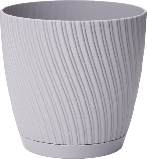 Kvetináč MIKA ECO Recycled s podmiskou 23 cm platina