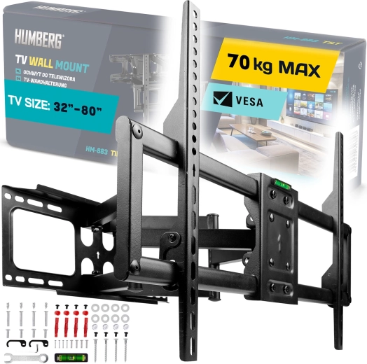 Nástenný držiak na TV 32–80" Humberg, nosnosť 70 kg