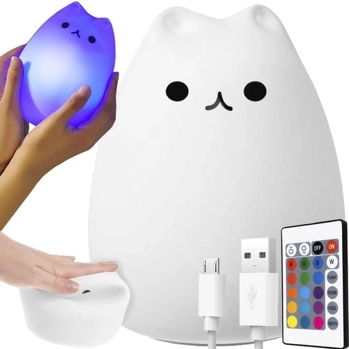 Detská nočná lampička LED Mačička