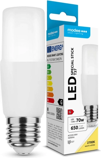 LED žiarovka Modee Lighting Stick T37 E27 7,9 W 650 lm teplá biela