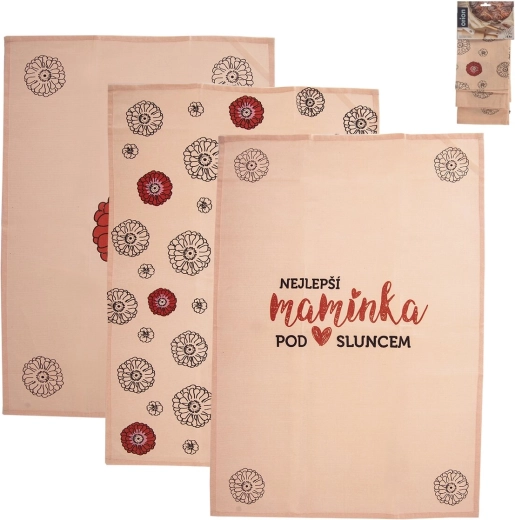 Kuchynské bavlnené utierky „Najlepšia mamička“ (3 ks)