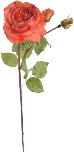 Umelá ruža oranžová 52 cm