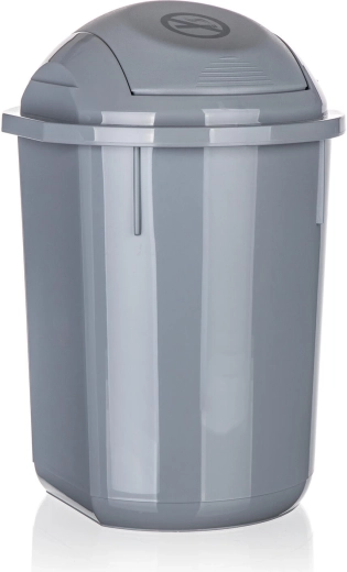 Výklopný odpadkový kôš 8 l, okrúhly, sivý plast