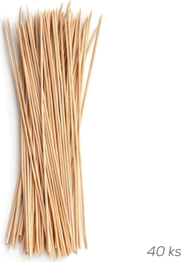 Hrotené špajdle na ražniči 27 cm 40 ks