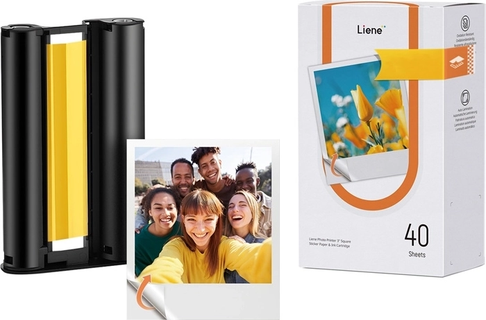 Samolepiaci fotografický papier Liene Amber 3×3" (40 listov + kazeta)