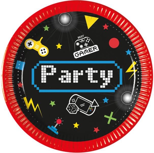 Papierové taniere Gamer 20 cm, 8 ks