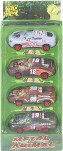 Sada 4 kovových safari autíčok