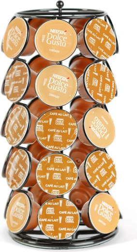 Kovový otočný stojan na 35 kapsúl Dolce Gusto čierny
