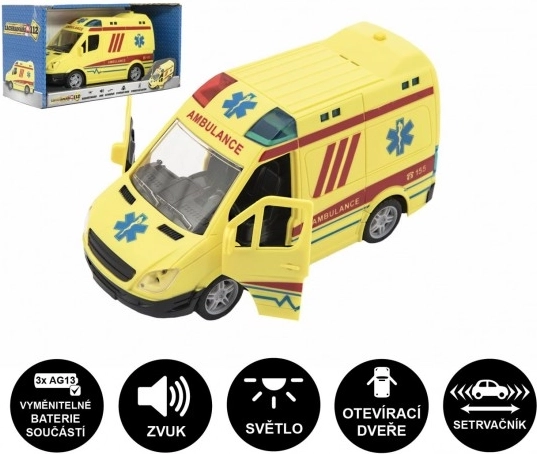 Plastová Ambulancia so Zvukom a Svetlom na Setrvačník 20 cm