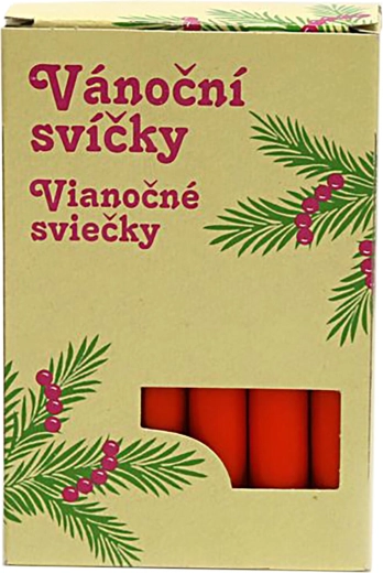 Červené nestekajúce sviečky na vianočný stromček - 12 ks