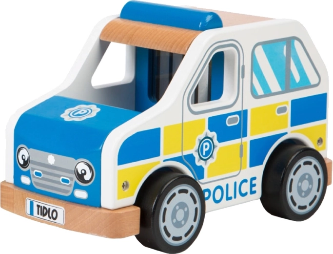 Tidlo drevené policajné auto