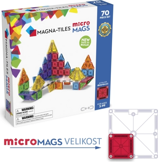 Magna-Tiles magnetická stavebnica microMAGS 70 dielikov
