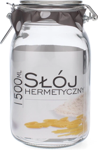 Sklenená dóza 1,5 l štvorcová s mechanickým uzáverom