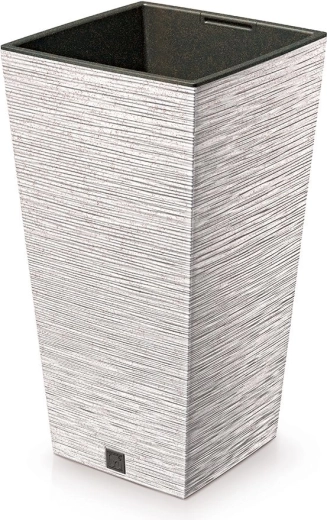 Kvetináč Furu Square Eco Wood s vložkou 20 cm – biely