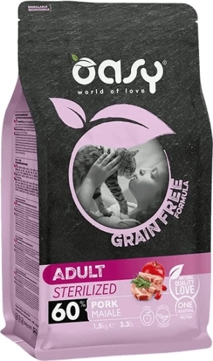 Oasy Grain Free sterilized bravčové granule pre mačky 0,3 kg
