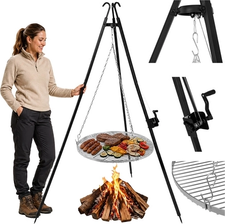 Grilovací trojnožka s nerezovým roštom 70 cm Kaminer