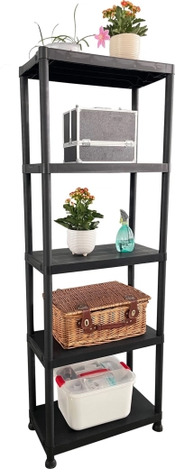 Plastový regál 5-poschodový 61 × 31 × 171 cm, nosnosť police 25 kg