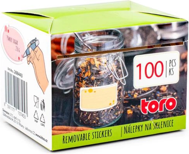 Univerzálne samolepky – 100 ks, 2 druhy, 6,5 × 4 cm