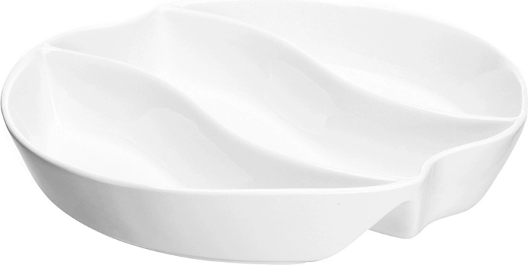 Delený porcelánový servírovací tanier 25 cm, 3 priehradky