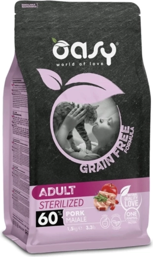 Oasy Grain Free sterilized bravčové 1,5 kg