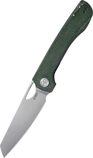 Kubey Elang KU365E zatvárací nôž 10 cm, bead blasted, tmavozelená micarta so sponou