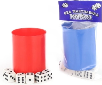 Hracie kocky s kalíškom (6 ks) v 2 farbách - 1 sada