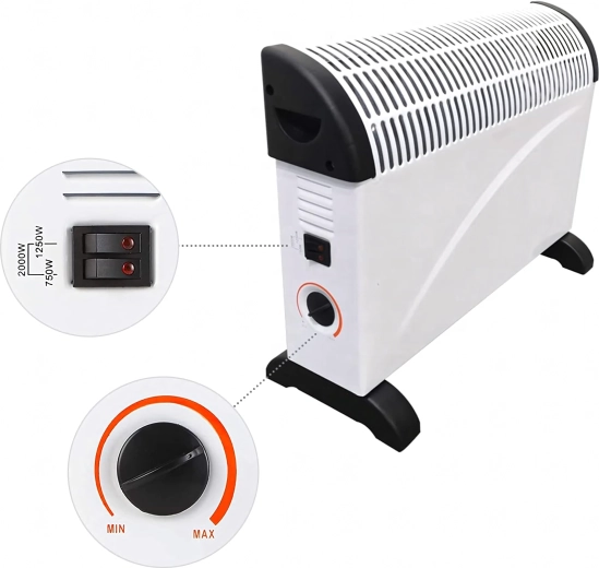 Elektrický konvektorový ohrievač 2000 W s termostatom