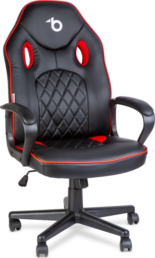 Herné kreslo s opierkou čierne a červené
