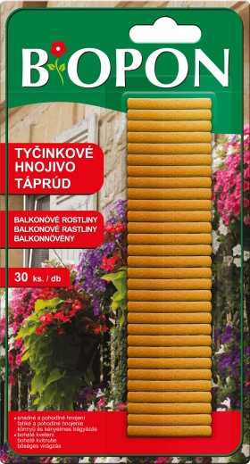 BOPON tyčinkové hnojivo pre balkónové rastliny, 30 ks