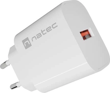 Natec Ribera sieťová nabíjačka 1× USB-A 18 W biela