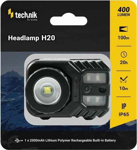 Technik MT-H20 čelovka s pogumovaným povrchom, LED CREE XPG-2, micro-USB, červené svetlo