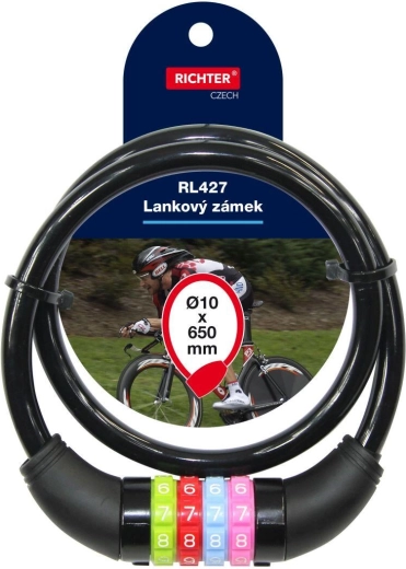 Lankový číselný zámok 10 × 650 mm čierny RICHTER