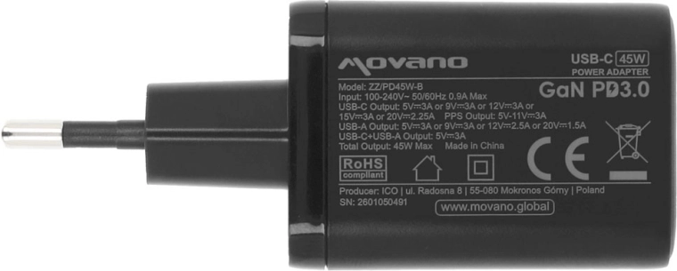 Rýchle nabíjanie až 45 W (USB-C PD 3.0 + PPS)