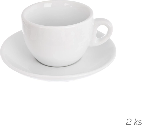Porcelánová šálka na cappuccino s podšálkou Mona, 2 ks, 210 ml
