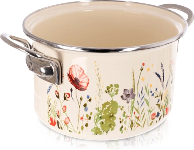 Smaltovaný hrniec krémový Maki 20 cm, 3 l