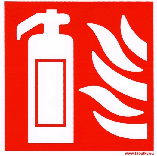 Fotoluminiscenčná tabuľka – symbol hasiaceho prístroja 148 × 148 mm