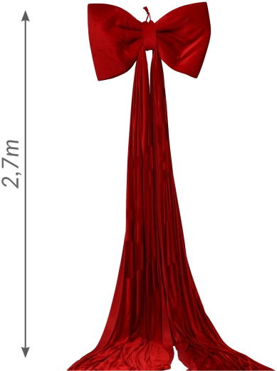 Vianočná dekoratívna mašľa (kokarda) červená 85 × 270 cm - 1 kus