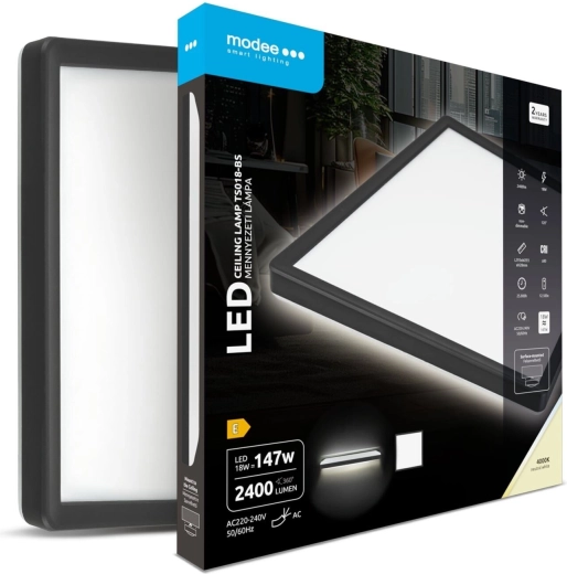 Modee štvorcové stropné LED svietidlo TS018-BS 18 W 4000 K 2400 lm