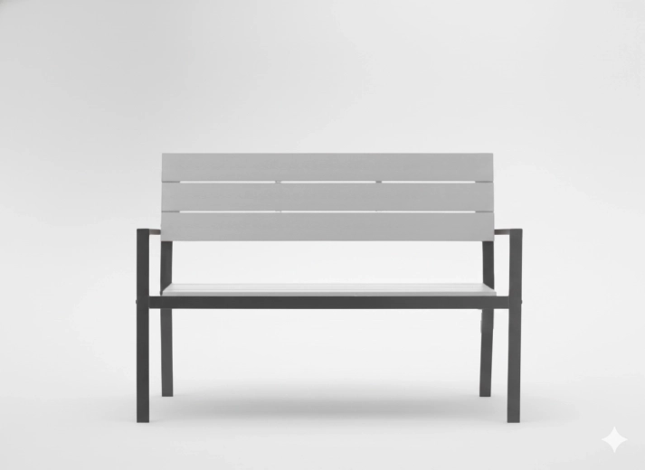 Záhradná lavička Garden line 118 × 54 × 77 cm sivá