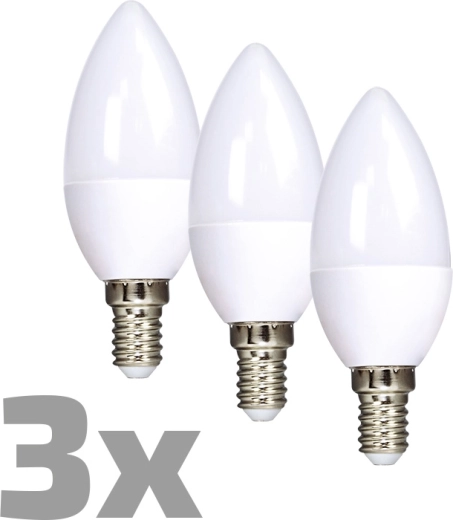 LED žiarovka Ecolux sviečka E14 6 W 3000 K 450 lm - 3 ks