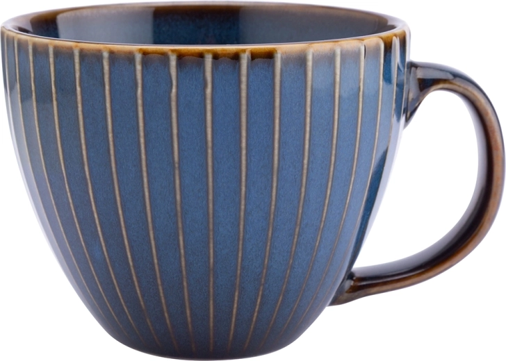 Altom Design keramický hrnček Jumbo Reactive Stripes 450 ml modrý