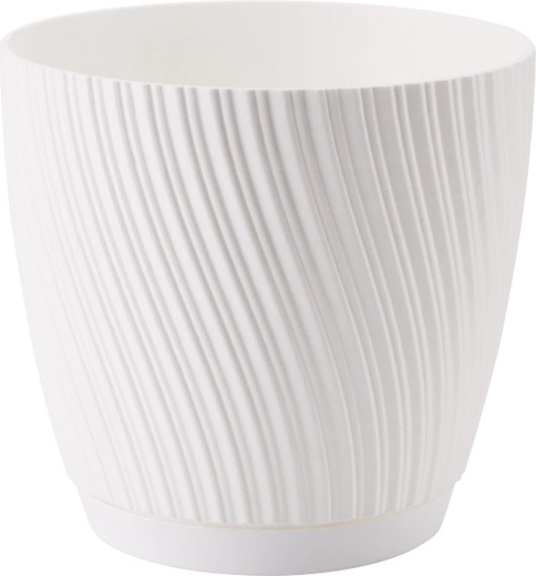 Obal na kvetináč Mika Eco Recycled s miskou 19 cm biely