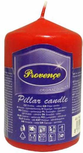 Parafínová valcová sviečka červená 5 × 8 cm