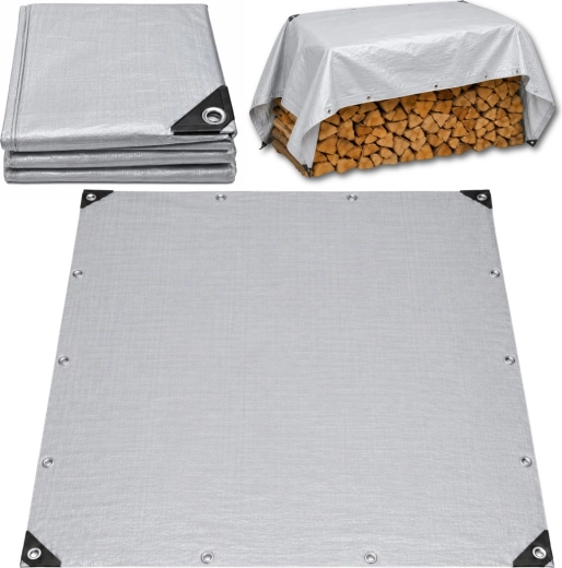 Vodoodolná ochranná plachta s okami 300 × 400 cm sivá