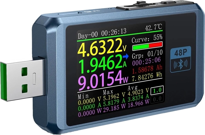 Fnirsi FNB48P BT tester USB portov s Bluetooth