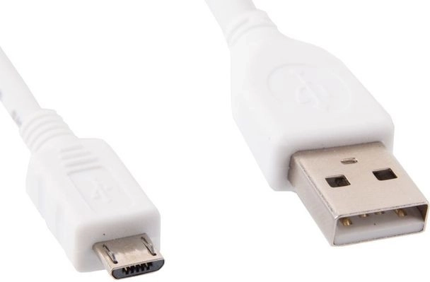 Biely USB kábel Micro AM-MBM5P 1 m