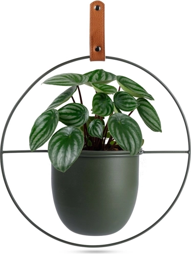 Zelený kovový závesný obal na kvetináč Home Styling Collection 30 × 30 cm