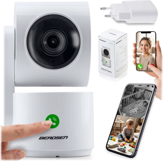 Berdsen BD-942 otočná vnútorná IP kamera 3 MP s Wi‑Fi a funkciou opatrovateľky